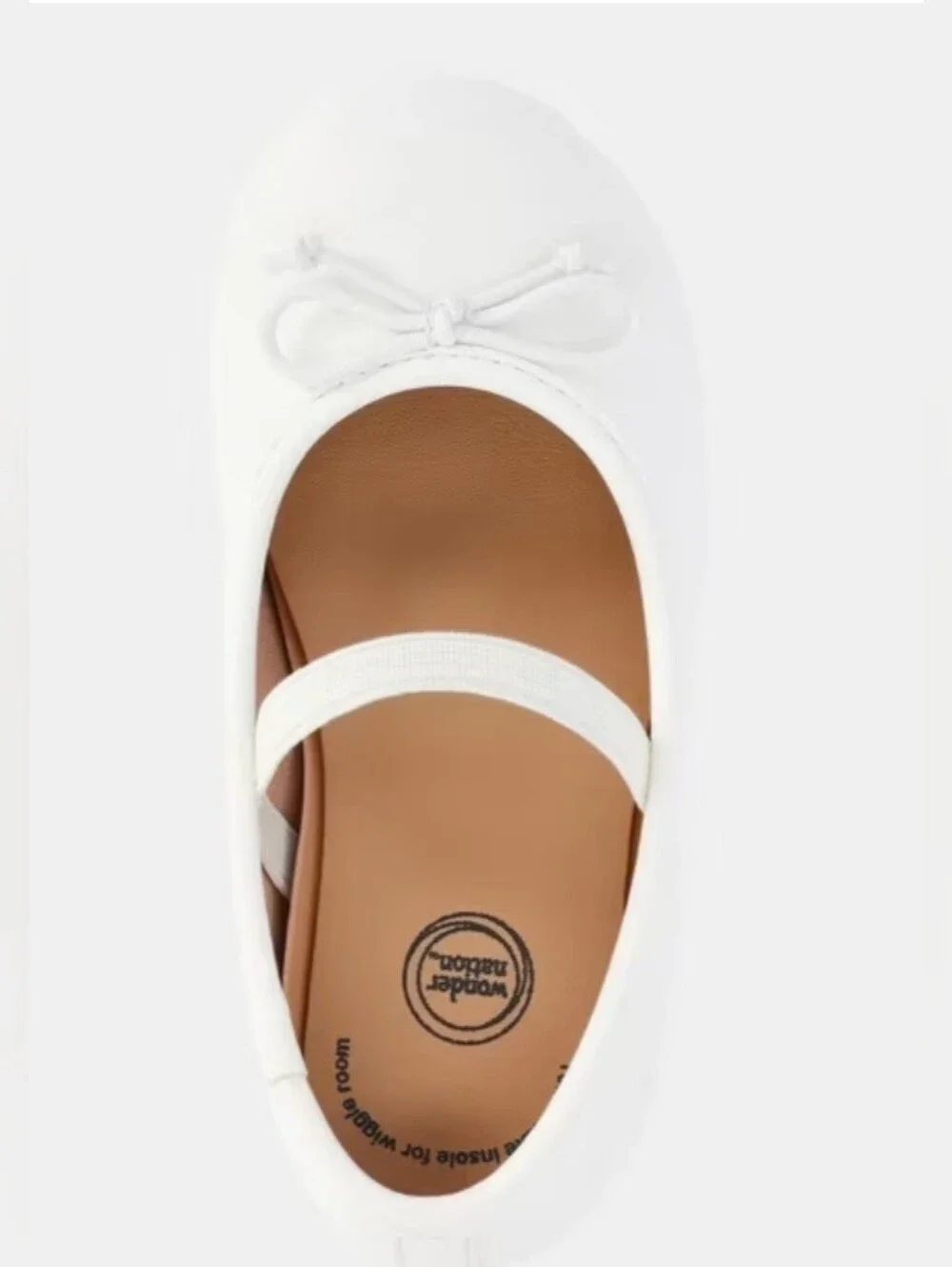 Girls White Mary Jane Ballet Flat with Bow